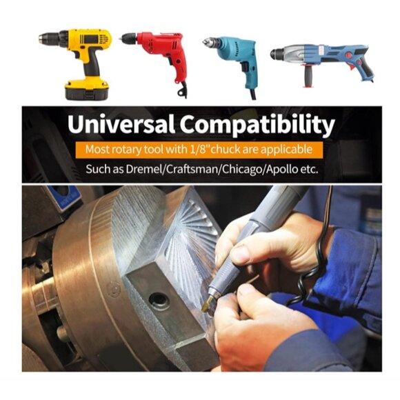 Rotary Burr Set 20Pcs Carving Engraving Bits Titanium Plating For Dremel Tool - Picture 3 of 5